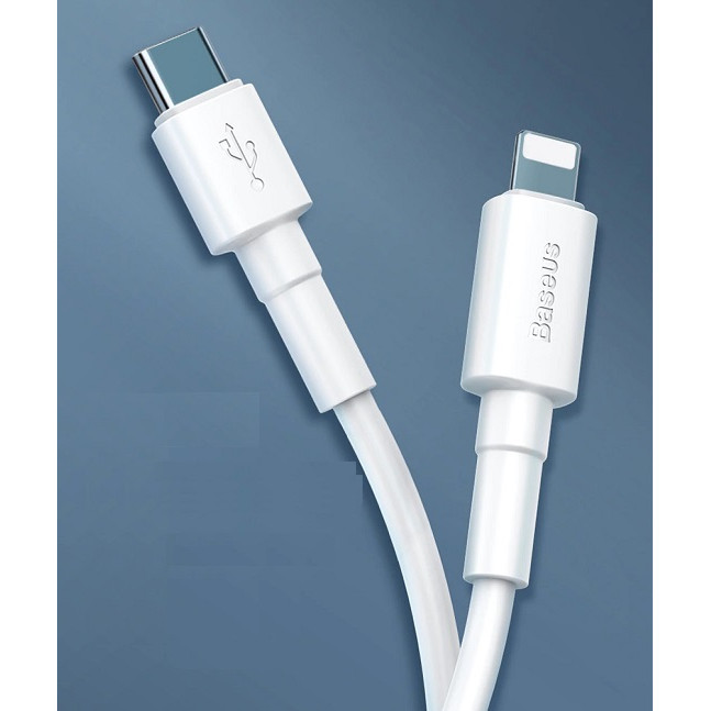 Hình ảnh Cable Type-C to Lighting PD 18W Baseus Mini White (CATLSW-02) - Hàng chính hãng