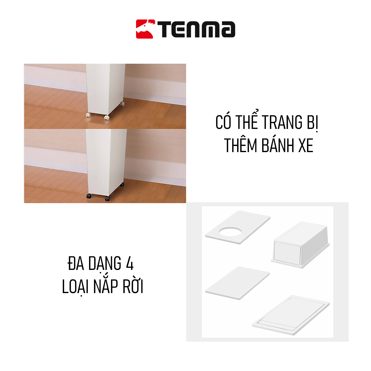 Nắp Nhựa Mở Dùng Cho Thùng Rác WhiteRash