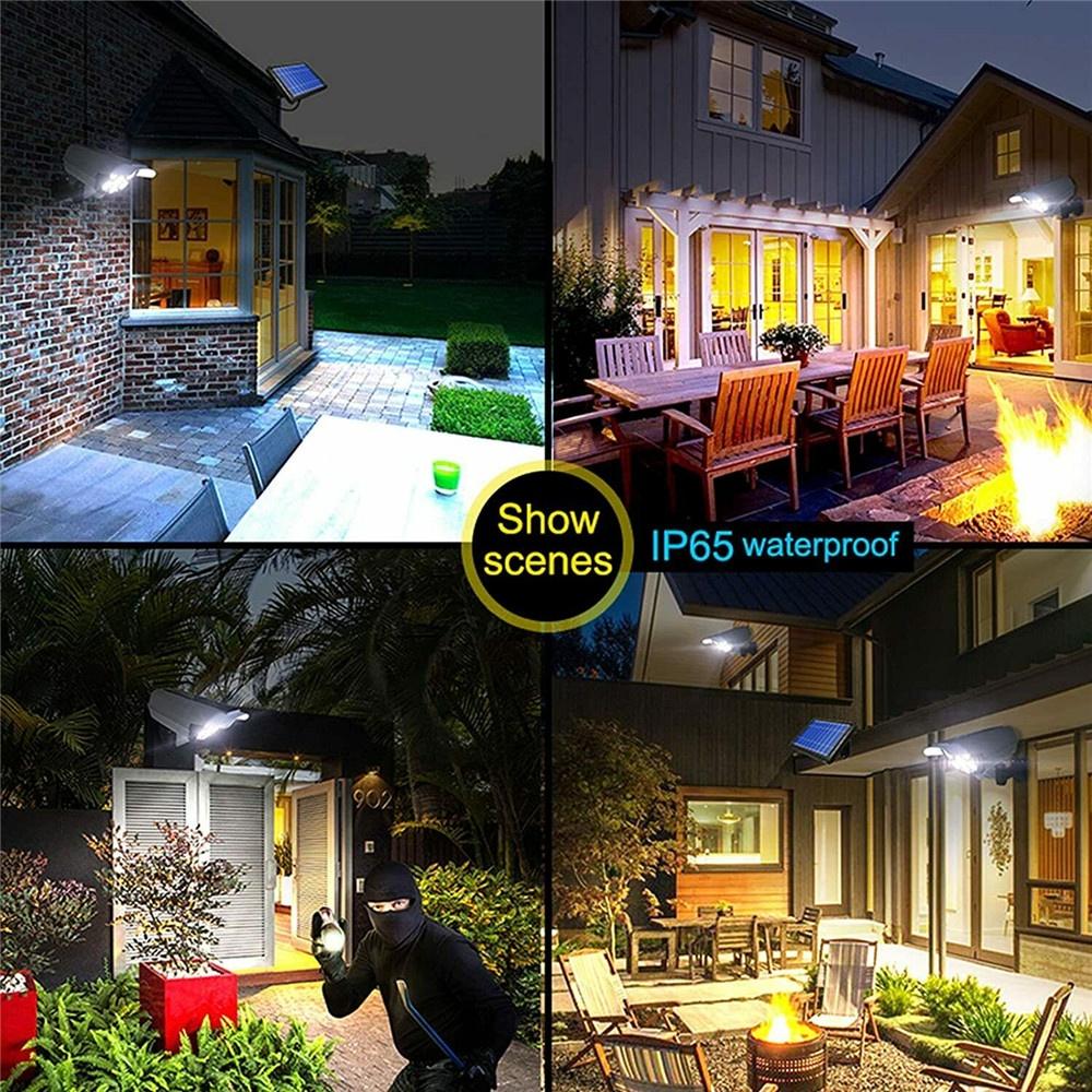 Đèn LED 77 Bóng 77 Bóng Cảm Biến Chuyển Động Sử Dụng Năng Lượng Mặt Trời Chống Thấm Nước IP65 Không Dây Cảm Biến Chuyển Động Ngoài Trời Kèm Phụ Kiện