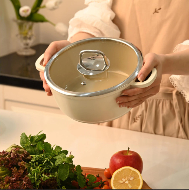 Bộ Nồi Chảo Phủ Gốm 5 Món Xtrema Chống Dính Haatz Hàn Quốc, Bền Bỉ, An Toàn Sức Khỏe, Hàng Chính hãng Bảo Hành 2 Năm