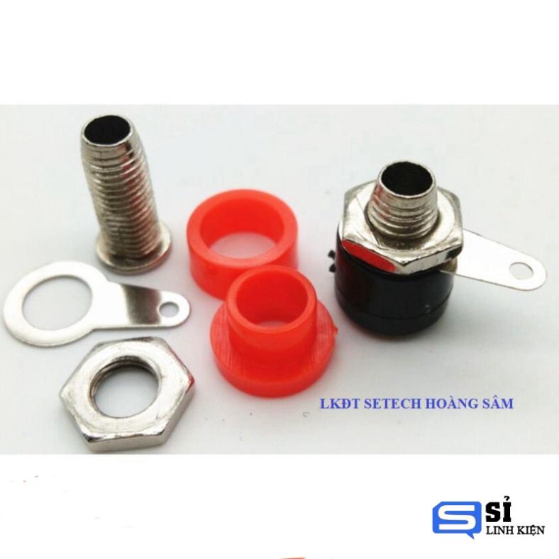 1 cặp Jack bắp chân cái 2 màu đỏ-đen 4mm