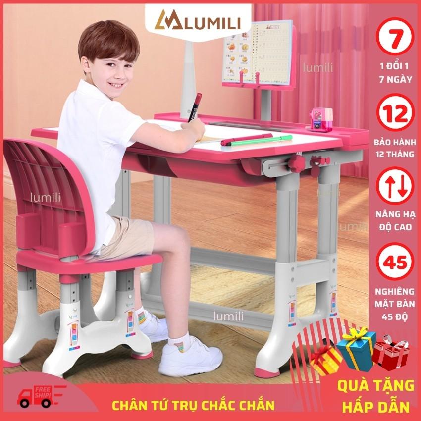 Bộ bàn ghế chống gù chống cận Lumili B02 bàn học thông minh cho học sinh