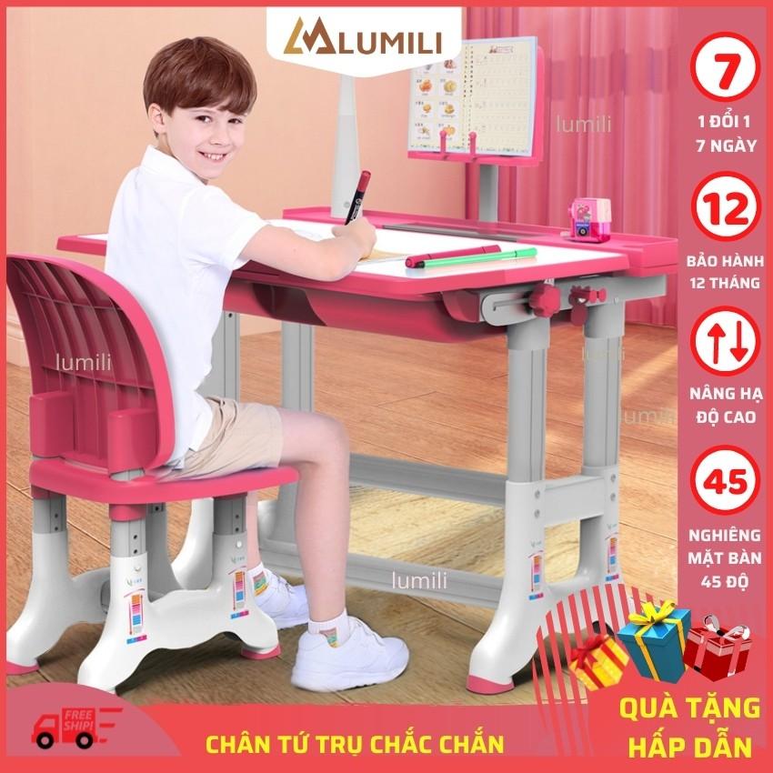 bộ bàn ghế chống gù chống cận Lumili B02 bàn học thông minh cho học sinh