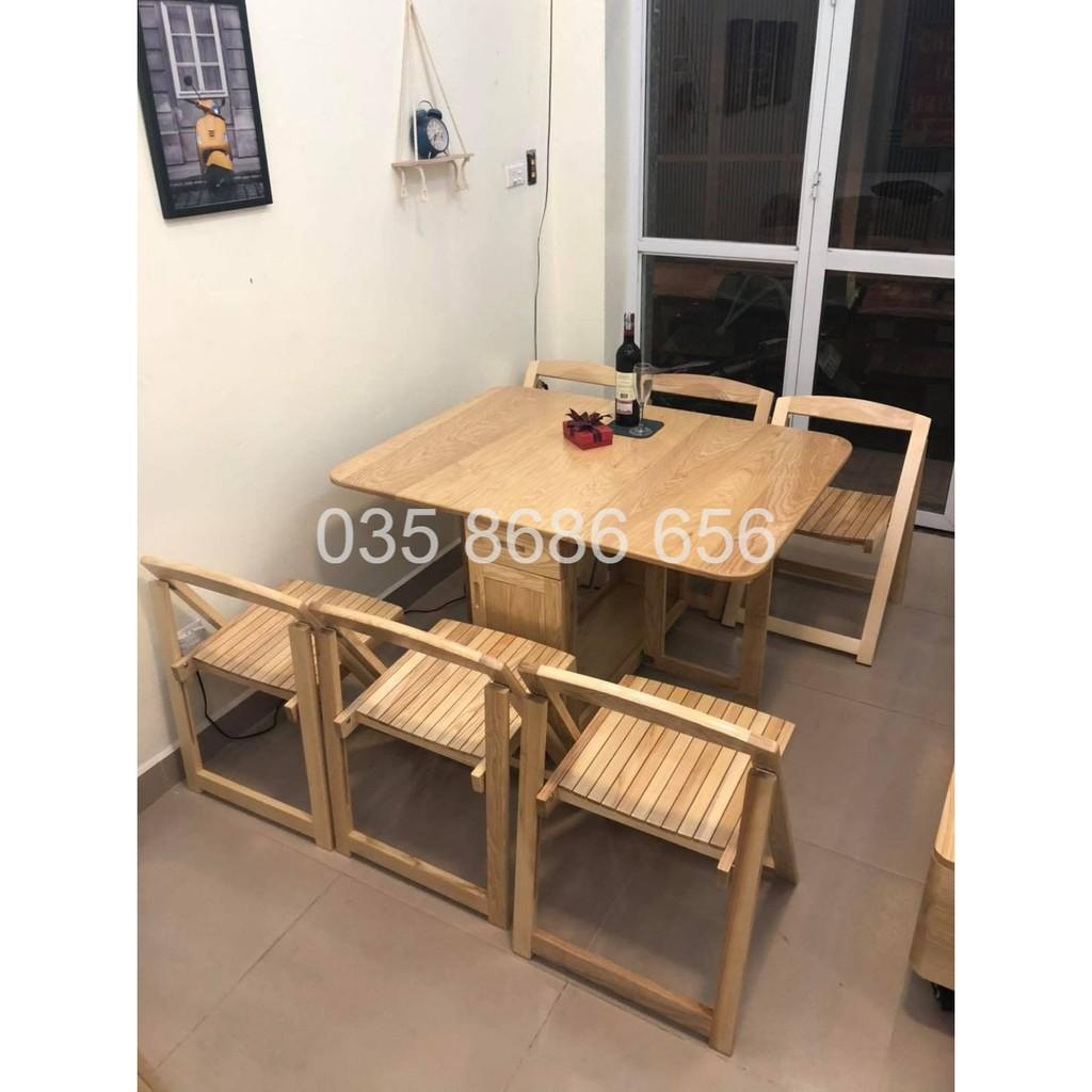 BÀN ĂN THÔNG MINH GỖ SỒI TỰ NHIÊN – BẢO HÀNH 2 NĂM