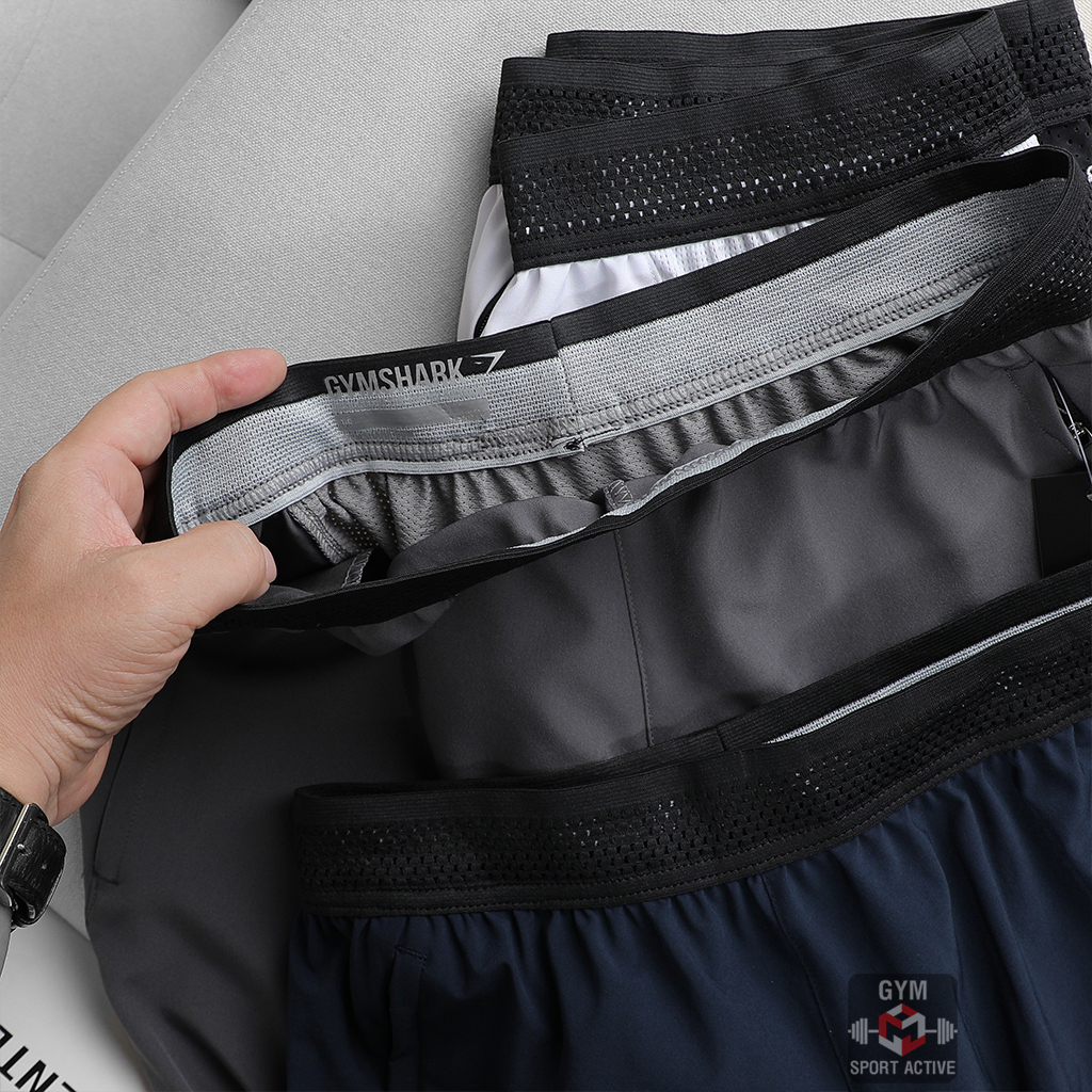 Quần short nam thể thao quần đùi chạy bộ tập gym nam short GymShark chất xi vát gấu phom ngắn trên gối
