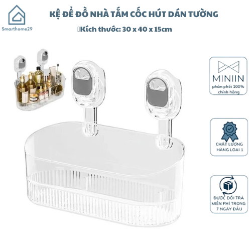 Kệ Để Đồ Nhà Tắm Cốc Hút Dán Tường, Giá Treo Nhà Bếp Chắc Chắn, Lỗ Thoát Nước Thông Minh - HÀNG CHÍNH HÃNG MINIIN