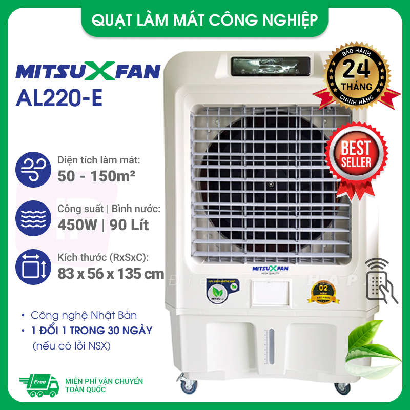 [SIÊU TỐC 2H] Quạt Hơi Nước Cao Cấp MITSUXFAN MSAL-100E Inverter Diện Tích 20-60m², 55 Lít, Công nghệ Nhật Bản - Hàng Chính Hãng