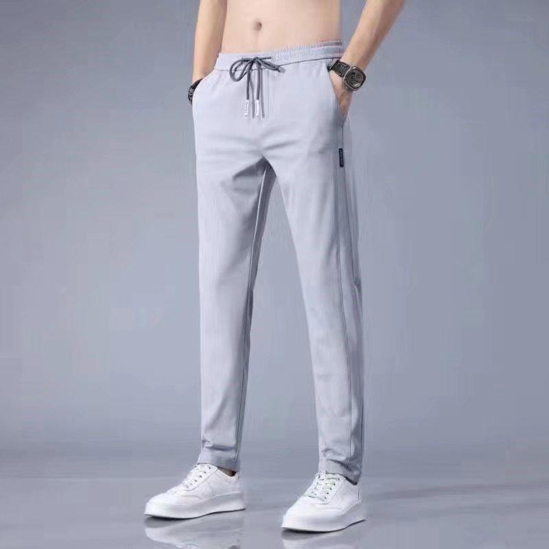 Quần Thể Thao Vải Lụa Lạnh Siêu Mỏng Ống Rộng Thời Trang Mùa Hè Dành Cho Nam M-5XL