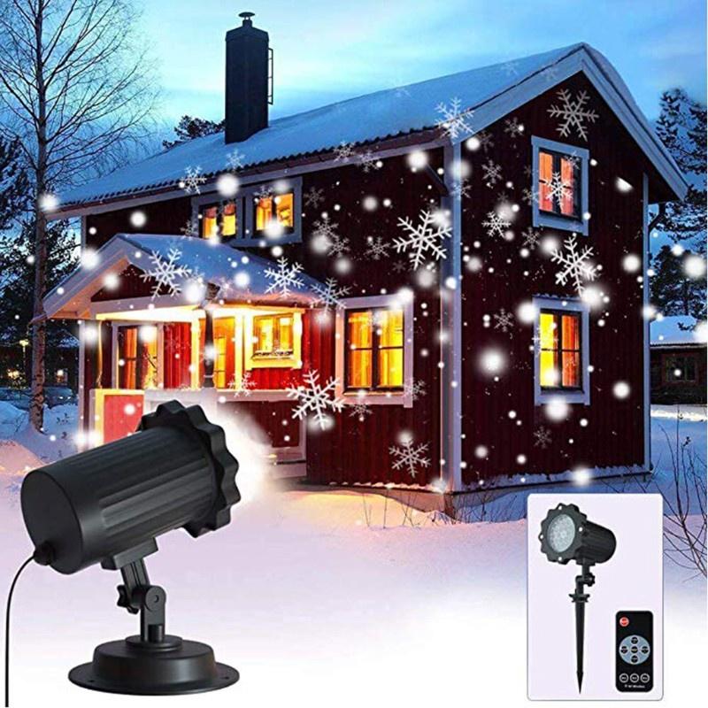 HSV Christmas Snowflake -Laser Light Snowfall Projector Move Snow Outdoor Indoor Garden -Laser Projection Lights New Year Party