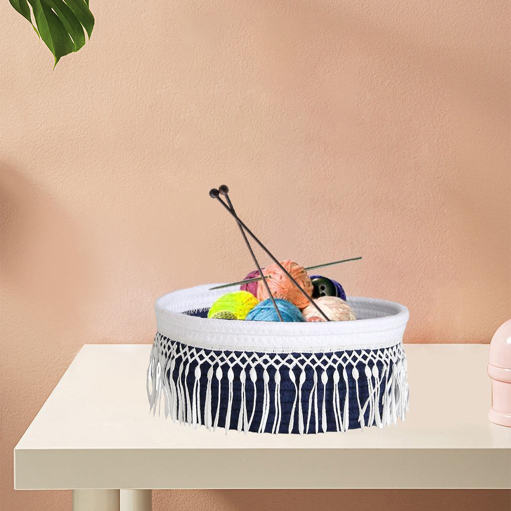 Multifunctional Cotton Woven Basket Washable for Sundries Home Bath