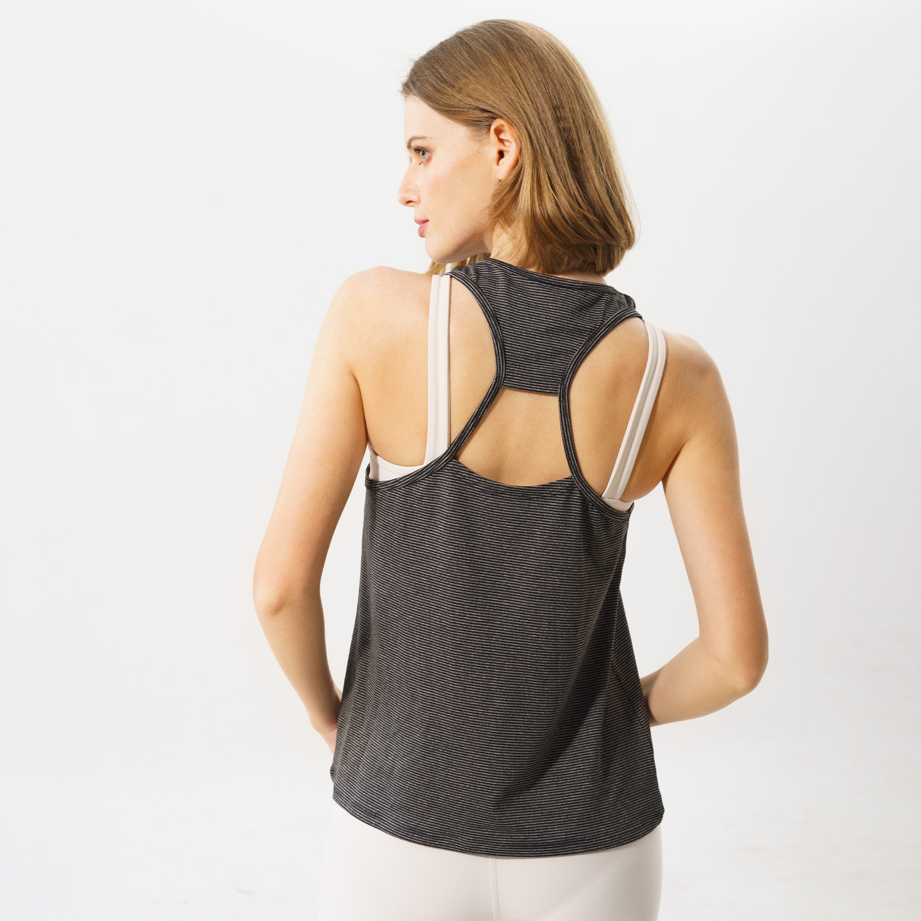 Áo tập Yoga - Gym Tanktop mặc ngoài ba lỗ khoét lưng Hibi Sports TA706