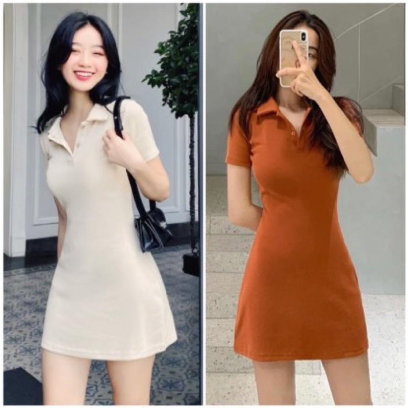 Váy polo dáng xòe chất đẹp, form chuẩn/ Đầm nữ ôm body form cơ bản dễ mặc nhiều màu tôn dáng quyến rũ