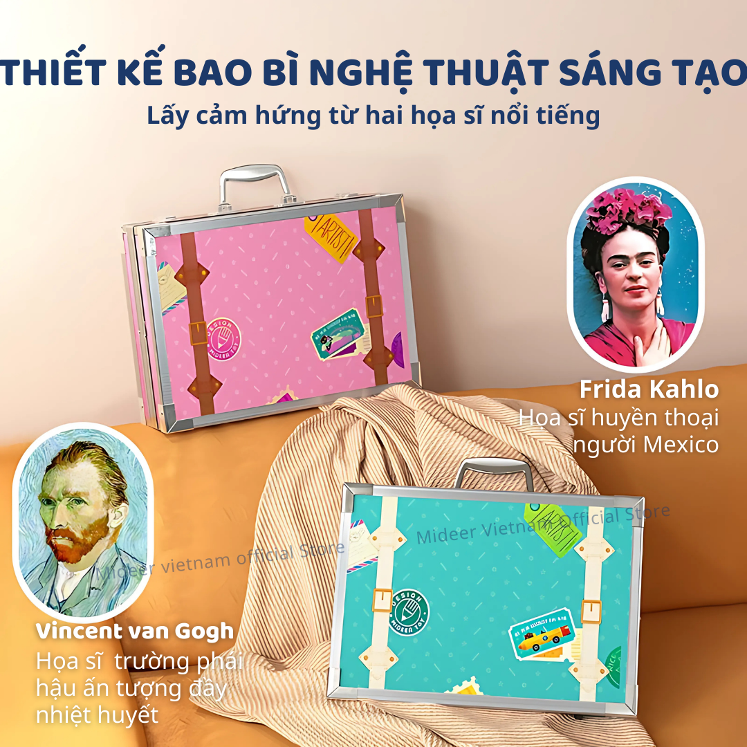 Bộ bút màu 100 chi tiết Màu sáp cao cấp hữu cơ  Mideer Artist Suitcase