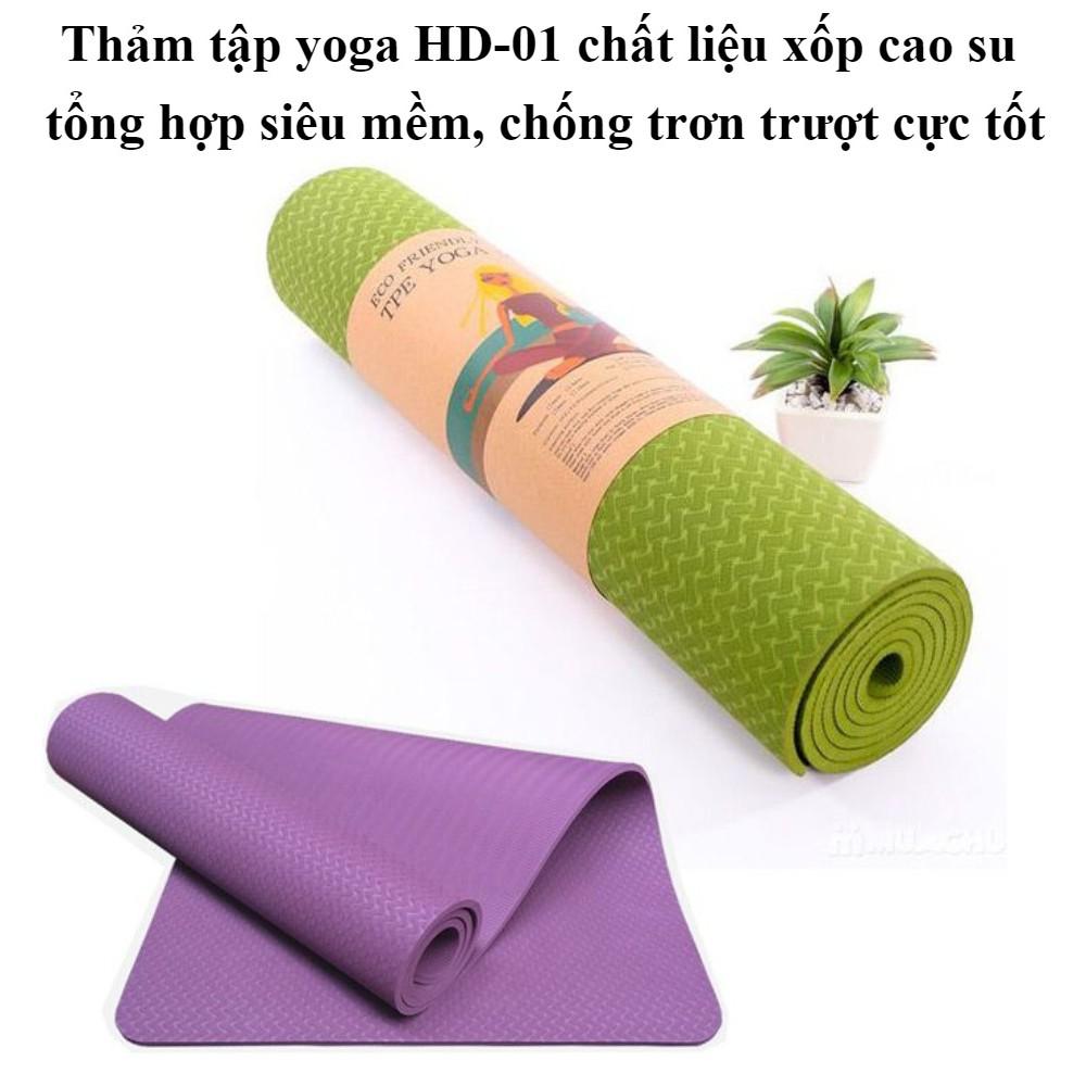 Thảm Tập Yoga, Gym, Thể Dục Cao Cấp - Chất Lượng Bền, Đẹp, Thảm Tập Yoga Tiện Lợi Ngay Tại Nhà Cho Bạn (Thảm Có Túi)