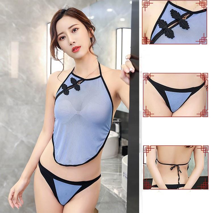 Set yếm ngủ thôn nữ sexy MS5096