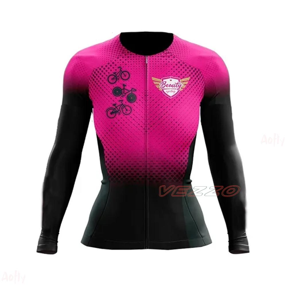 Vezzo nữ tay dài tay áo đua xe đạp xe đạp quần áo miễn phí vận chuyển Color: 3647 Size: XS