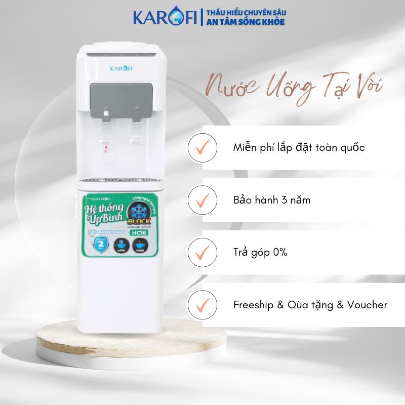 Cây nước nóng lạnh úp bình 2 vòi KAROFI HC16 - với khoang chứa đồ tiện lợi - bảo hành 36 tháng - Hàng Chính Hãng