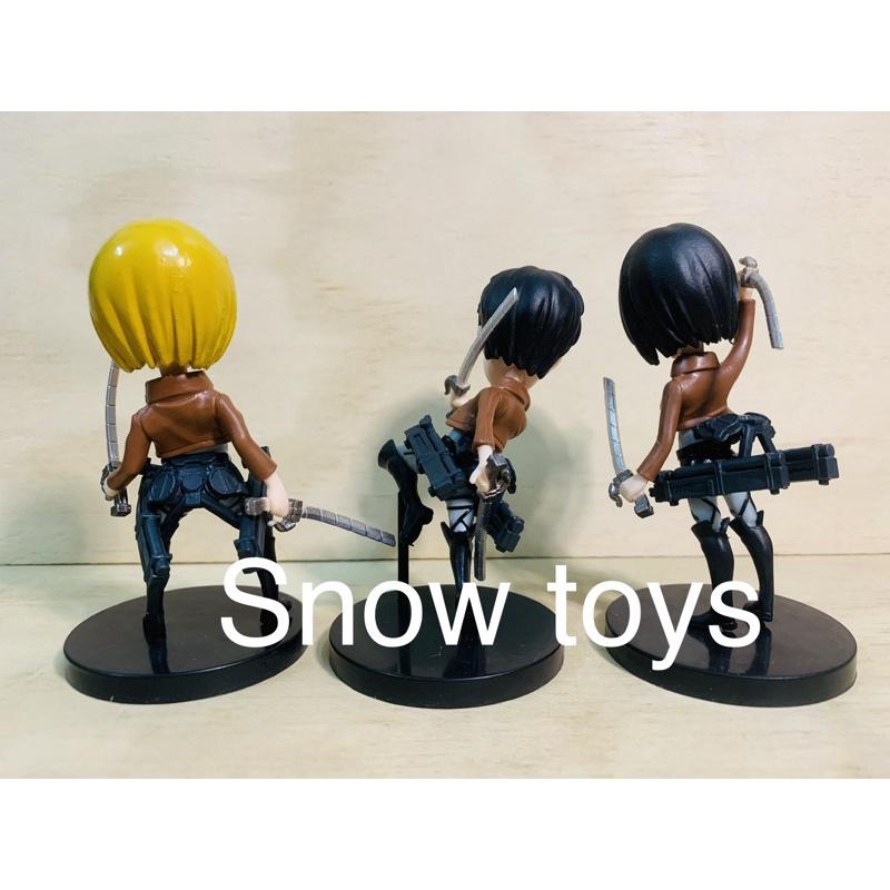 Mô hình Attack On Titan - AOT - Đại chiến Titan - Set 6 nhân vật Eren Mikasa Armin Hange Sasha Levi - Cao 9~10cm