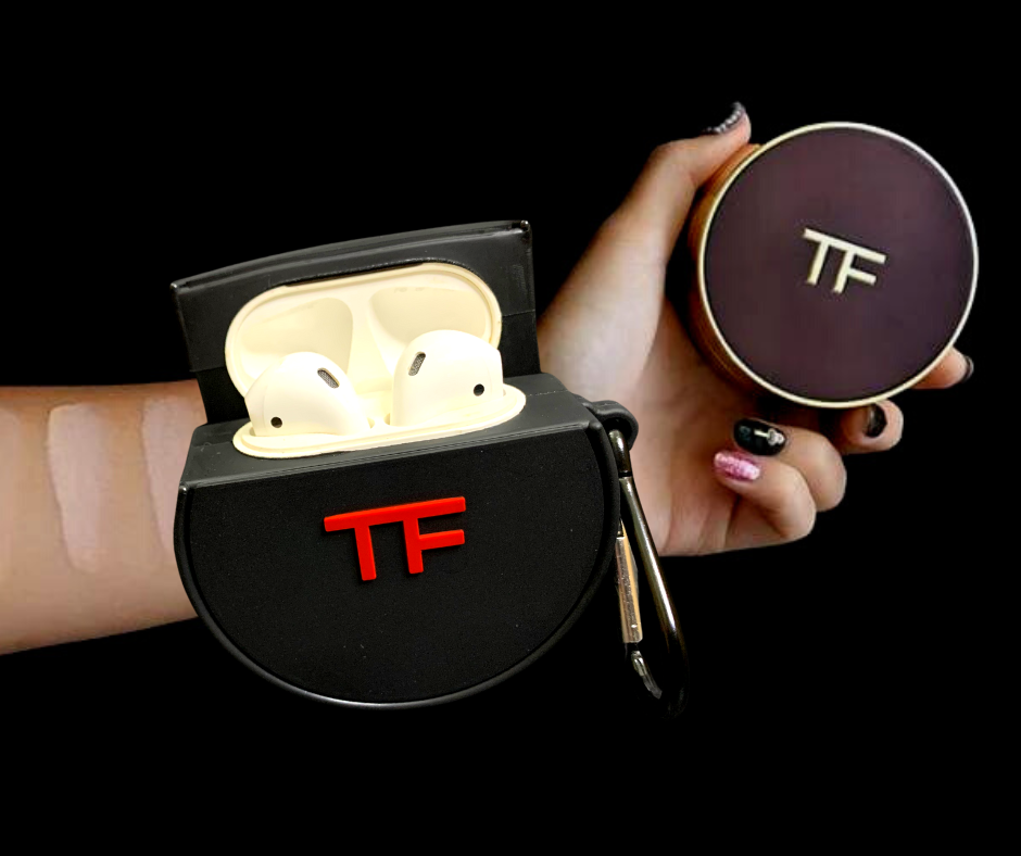 Case bảo vệ dành cho Airpods 1/2/Pro/Pro 2 hộp phấn trang điểm chất liệu silicon 3d cao cấp