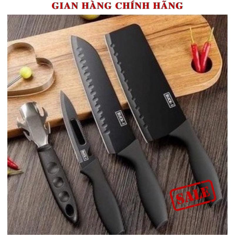 Bộ Dao Làm Bếp Thái Lan 5 Món Đen Cao Cấp - Hàng Loại 1 Cam Kết Về Chất Lượng - Sét Dao Thái đa năng tiện Lợi Mới Nhất -