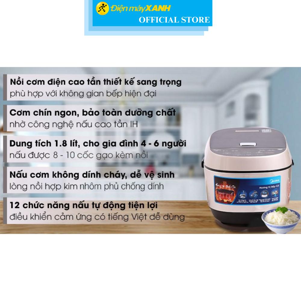 Nồi cơm cao tần Midea 1.8 lít MB-HS5008 - Hàng Chính Hãng