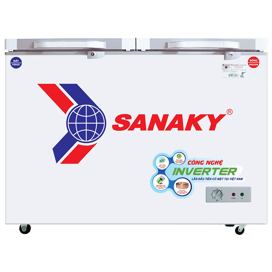 Tủ Đông Kính Cường Lực Inverter Sanaky VH-2599W4KD  - Xanh Ngọc - Hàng Chính Hãng - Chỉ Giao tại HCM