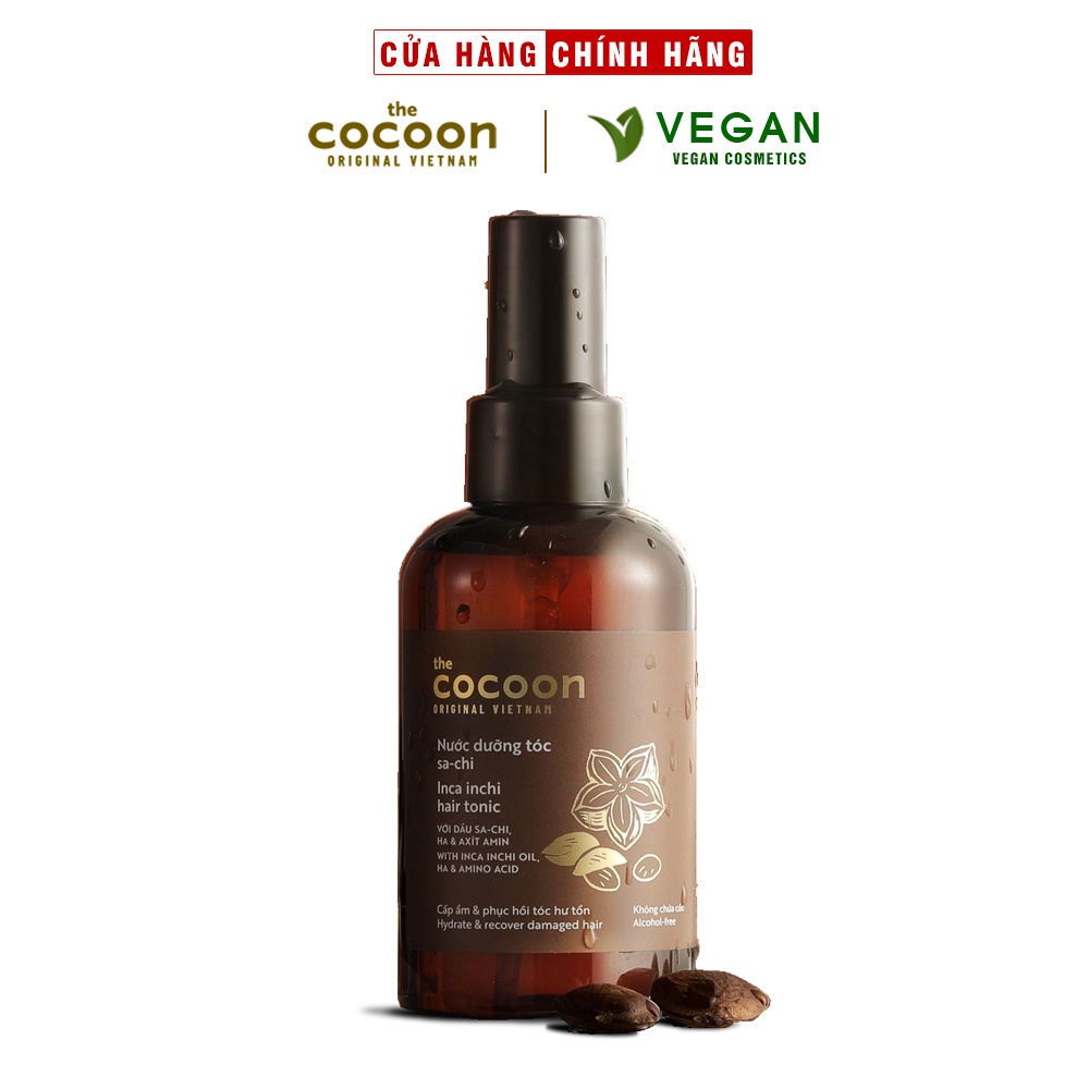 Nước dưỡng tóc Sachi Cocoon 140ml Cấp ẩm, phục hồi tóc hư tổn thuần chay