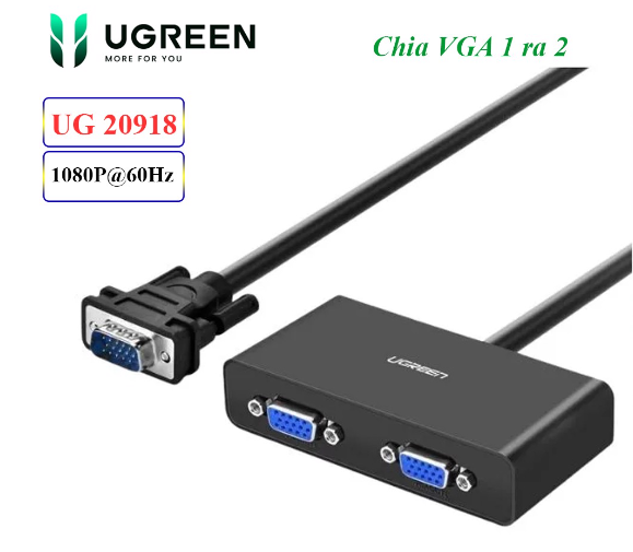 Bộ chia VGA 1 ra 2 Ugreen 20918 - Hàng chính hãng