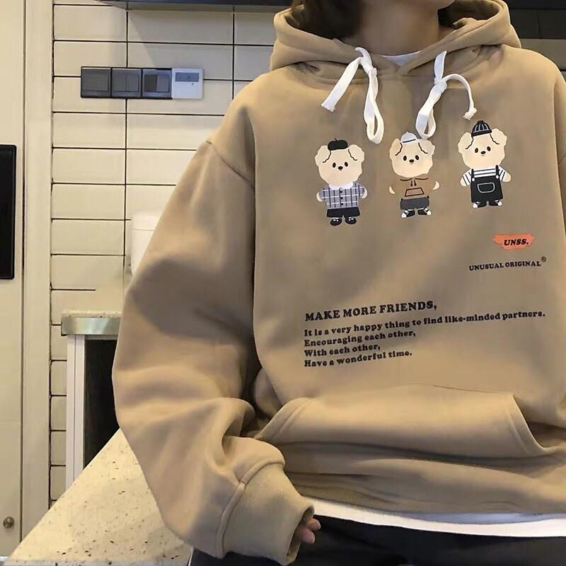 Hàng Siêu CấpNỉ Hoodie in gấu kute hàng chất dày