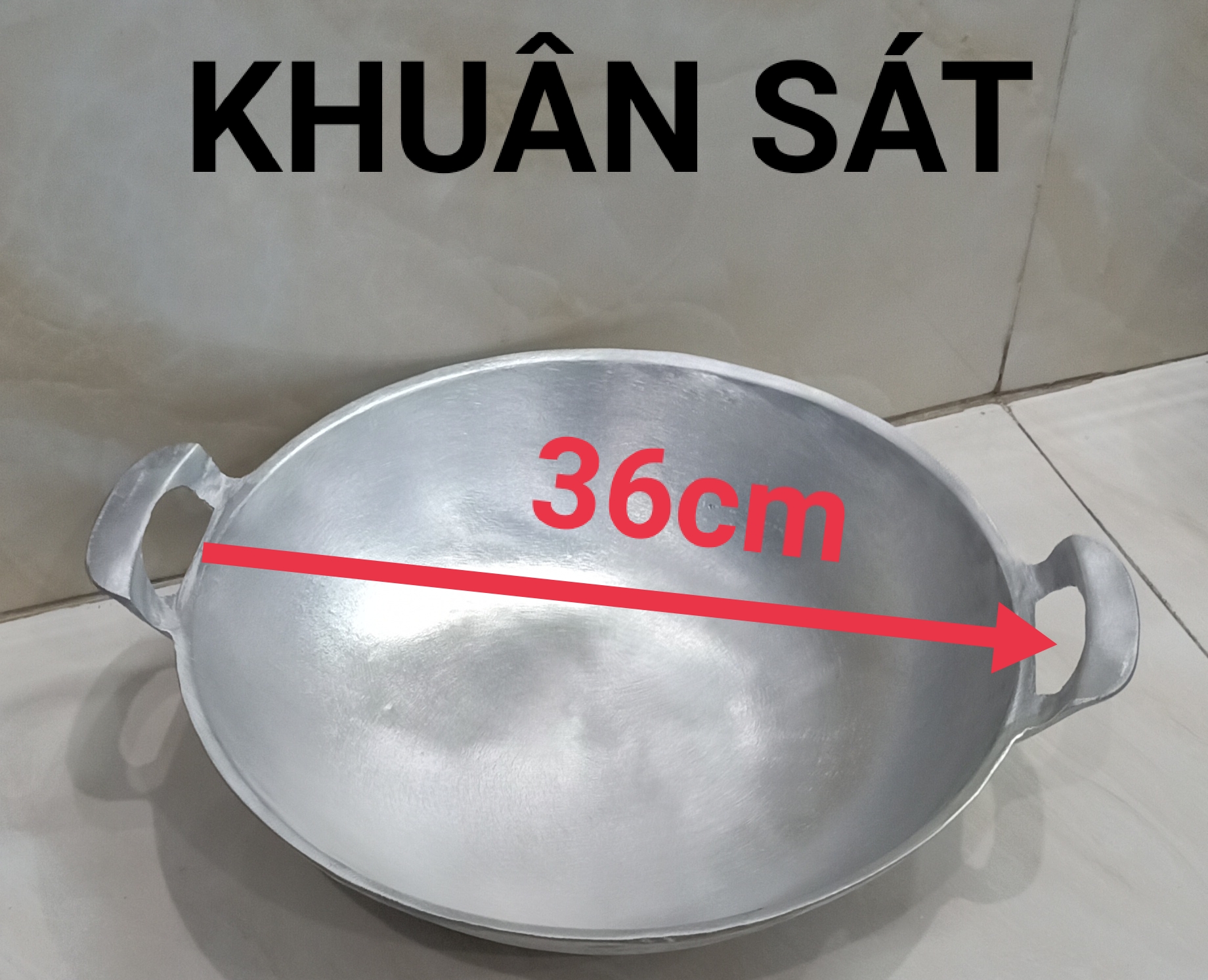 CHẢO GANG ĐÚC BẰNG KHUÂN SẮT ĐƯỜNG KÍNH MIỆNG 36 CM