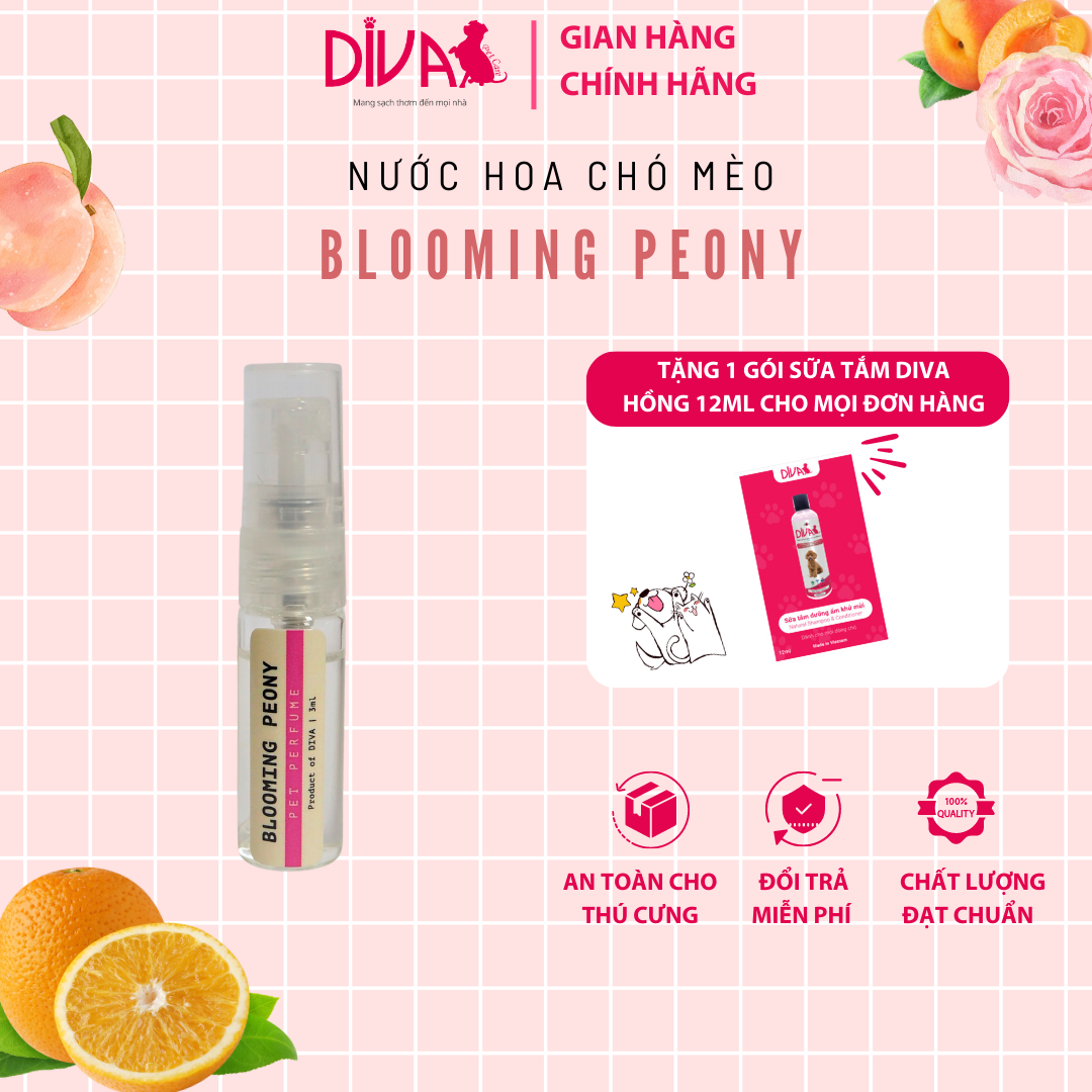 NƯỚC HOA CAO CẤP CHO THÚ CƯNG DIVA - BLOOMING PEONY 2.5 ML