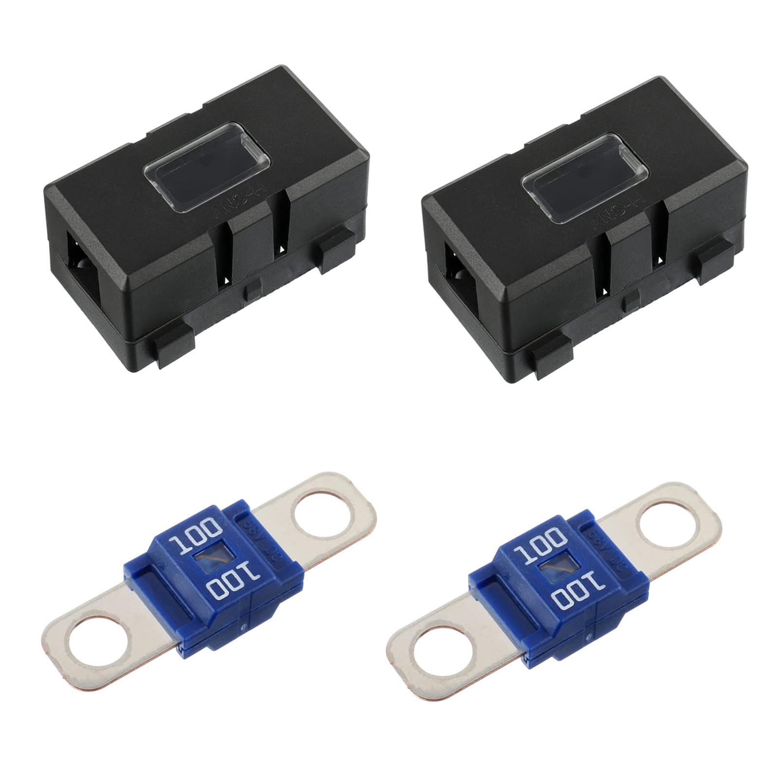 Car Fuse Holder with 2Pcs Fuses High Temperature Resistant Fuse Block Box  Fuse Vehicles Cars