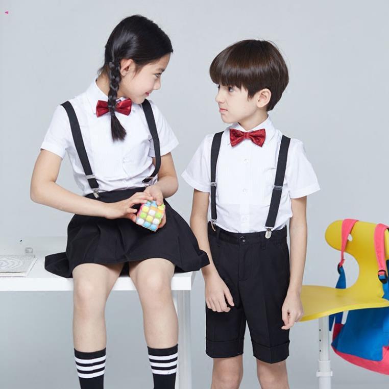 Đai Đeo Quần Trẻ Em XANH ĐEN Dạng Kẹp 2.5Cm Thun 4 Chiều