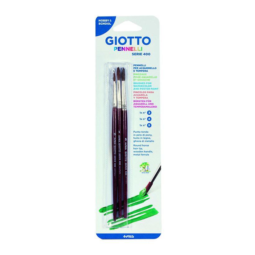 Cọ vẽ Giotto Serie 400 số 3, 4, 5 - Vỉ 3 chiếc (Ý)