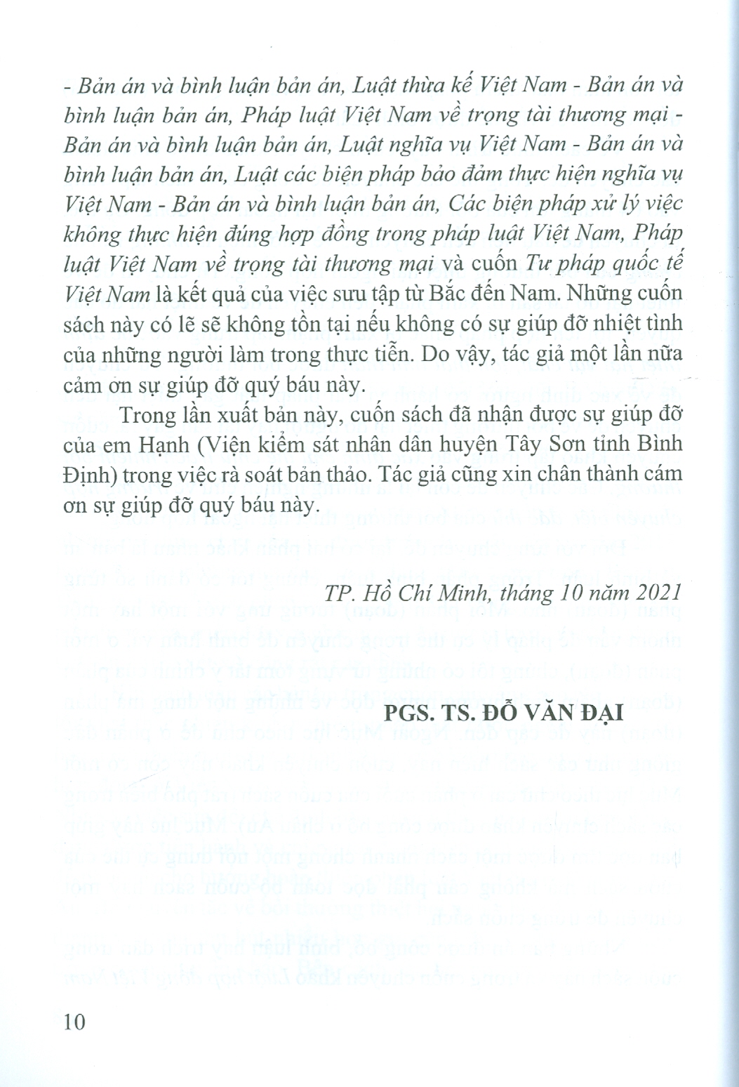 LUẬT BỒI THƯỜNG THIỆT HẠI NGOÀI HỢP ĐỒNG VIỆT NAM - BẢN ÁN VÀ BÌNH LUẬN ÁN - TẬP 1