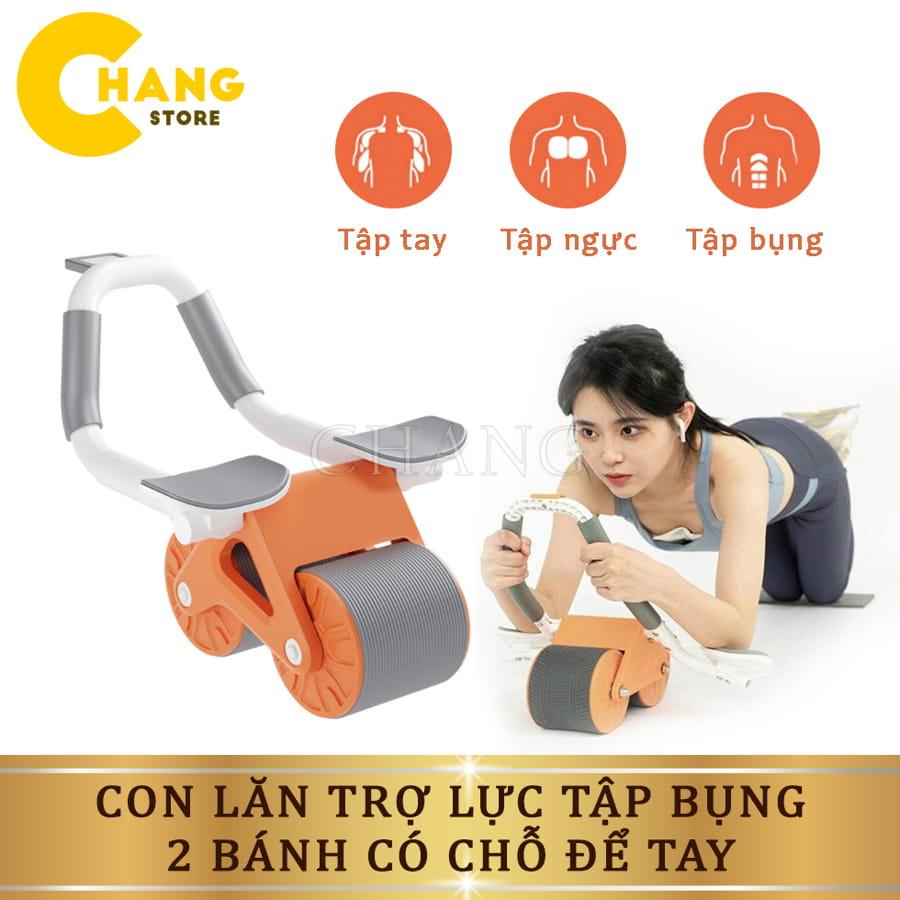 Con Lăn Tập Bụng Có Trợ Lực, Dụng Cụ Plank Giảm Mỡ Bụng Tại Nhà Có Đồng Đồ, 2 Bánh Thiết Kế Có Chỗ Để Tay Tiện Dụng