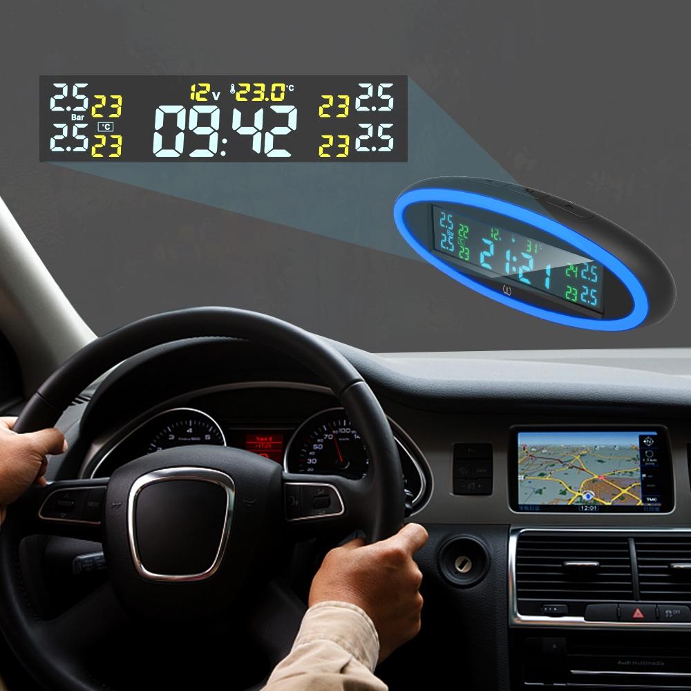 Bộ 4 cảm biến áp suất lốp xe hơi TPMS USB ACC OBD Mini có đèn LED