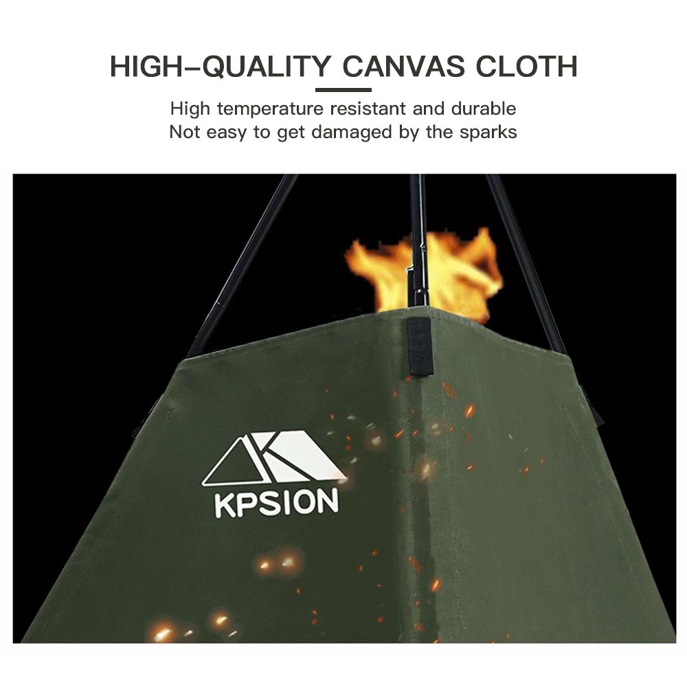 Outdoor Folding Canvas Windscreen Campfire Windshield for Camping Cooking Picnic