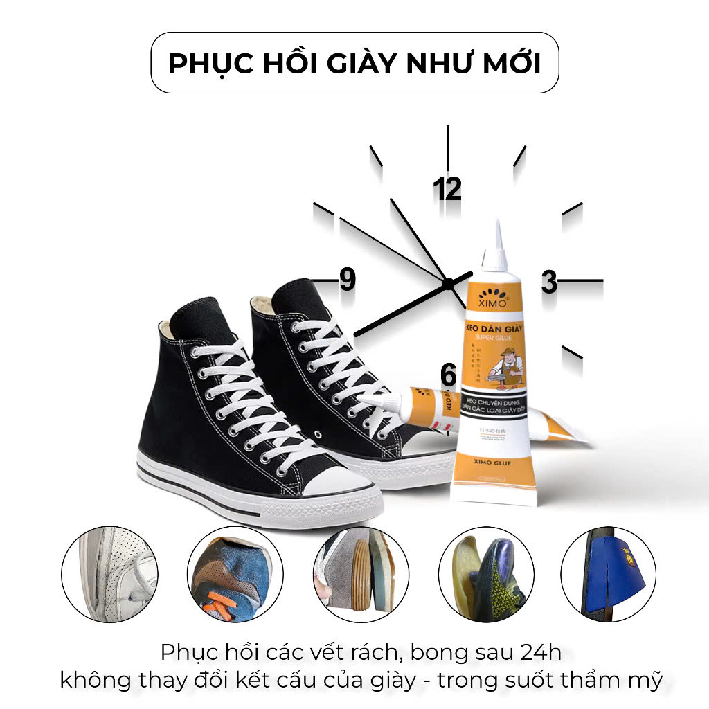 Keo dán giày bền chặt, chống thấm hiệu quả. thiết kế nhỏ gọn, tiện lợi