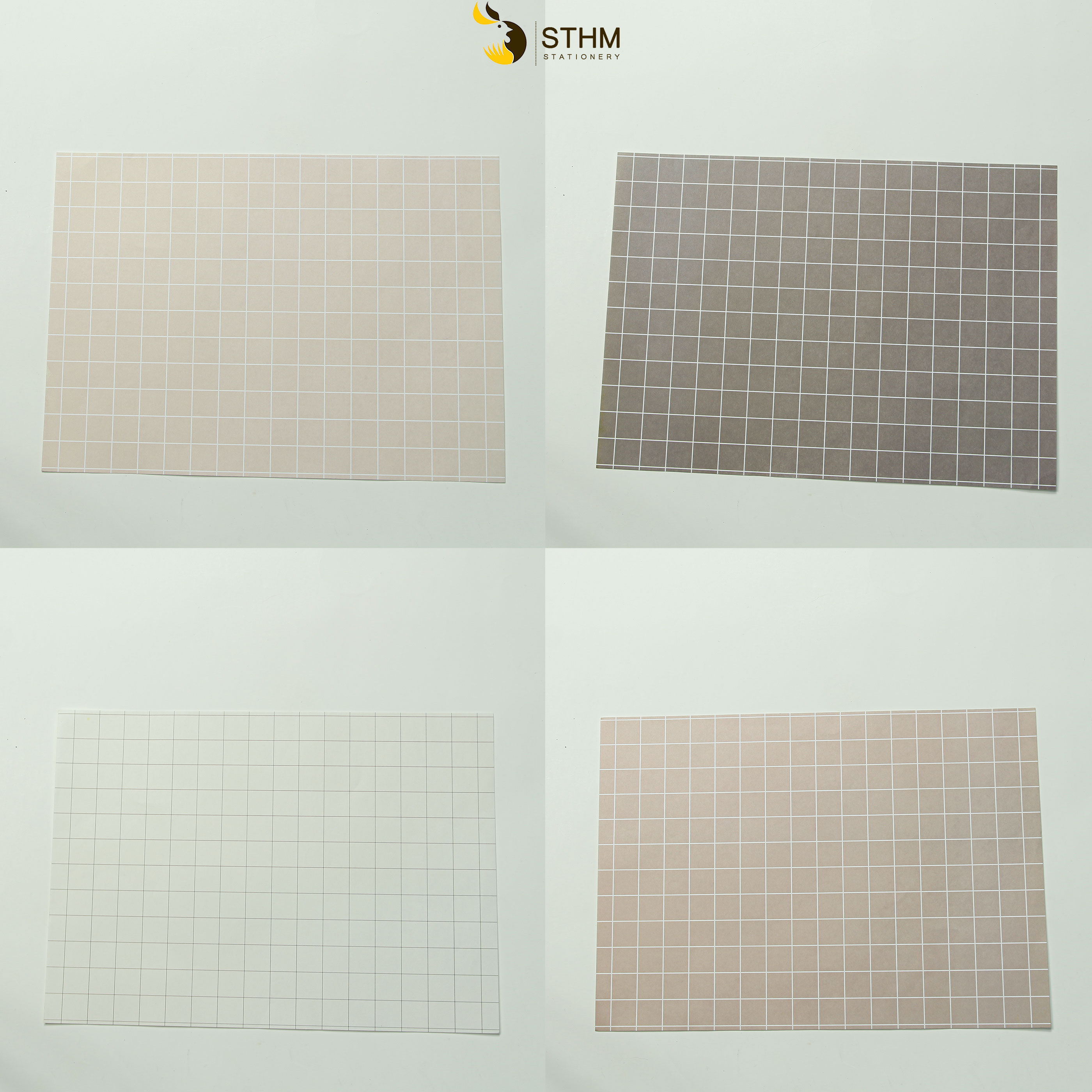 - Giấy bao tập A5 - Caro - Kraft trắng 100gsm - Tặng kèm nhãn vở