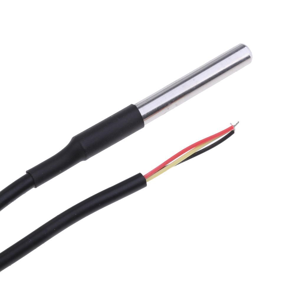 Waterproof Temperature Sensor Digital Thermal Thermometer Stainless Steel Tube Probe 1 Meter