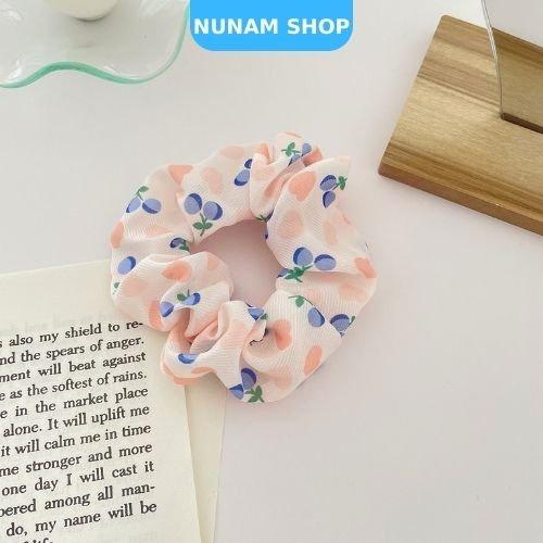 Cột tóc crunchies vải mềm họa tiết trái cây xinh xắn Nunam Shop