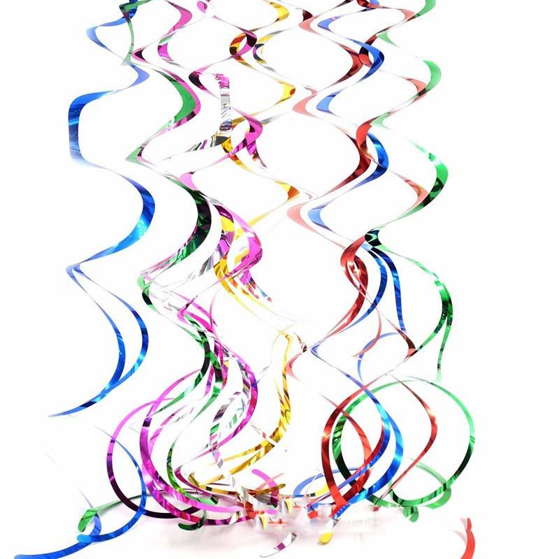 Bộ 6 dây xoắn nhiều màu treo trần nhà trang trí Giáng Sinh