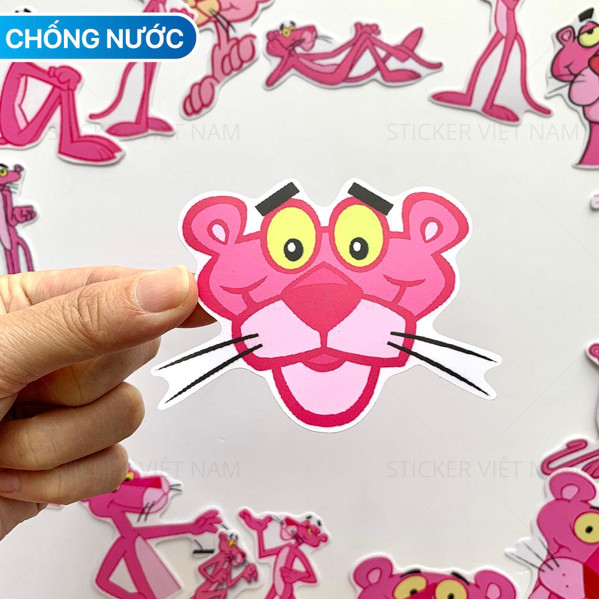 Sticker Báo Hồng The Pink Panther Cute Ngẫu Nhiên Chất Lượng Cao Chống Nước