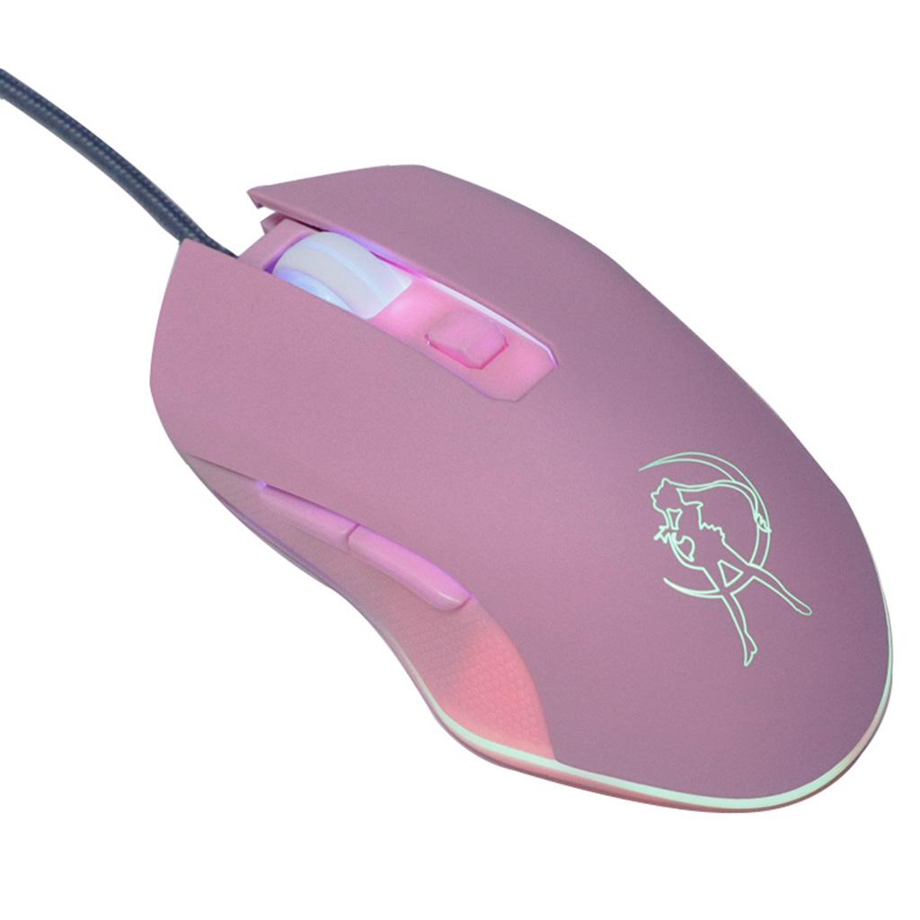 Wired Gaming Mouse 7 Colors LED Backlit, Ergonomic 6 Button Mouse 1600 DPI for Windows PC