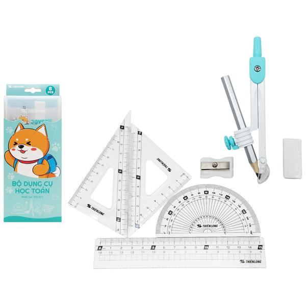 Bộ Thước Eke 8 Món - Thiên Long BTS-023 - Màu Xanh
