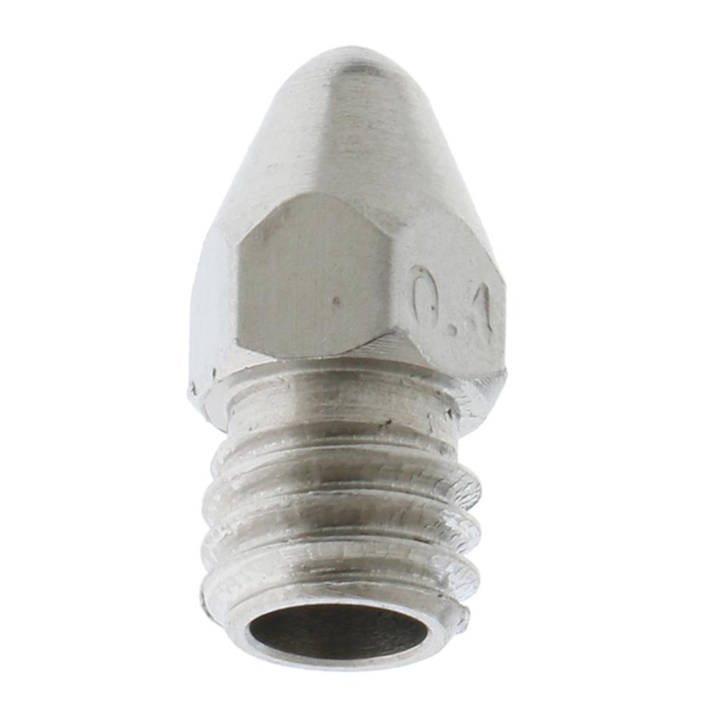 0.4mm 3D Printers Replace Brass 1.75mm Filaments Extruder Nozzle Print Head - Silver