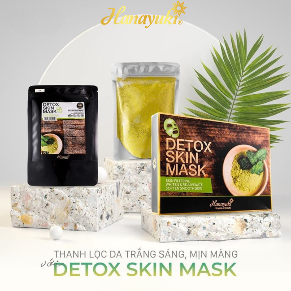 Mặt Nạ Detox Skin Mask Hanayuki Chính Hãng Thanh Lọc Dưỡng Da Kiềm Dầu Hộp 150g 5 Gói