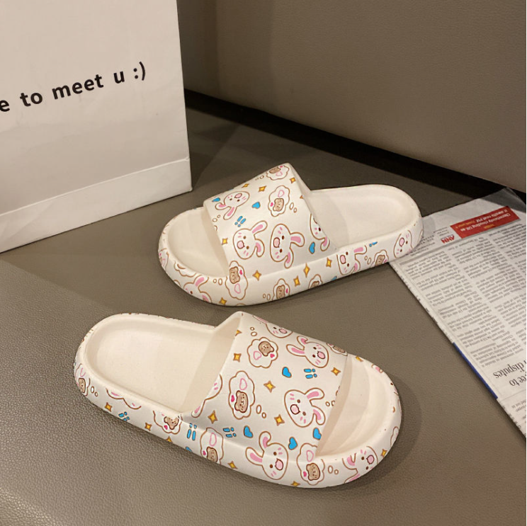 Dép bánh mì Ulzzang đế cao Gấu Thỏ cute thời trang Hàn Quốc đi chơi đi trong nhà tiện lợi giá rẻ cho nam nữ êm chân