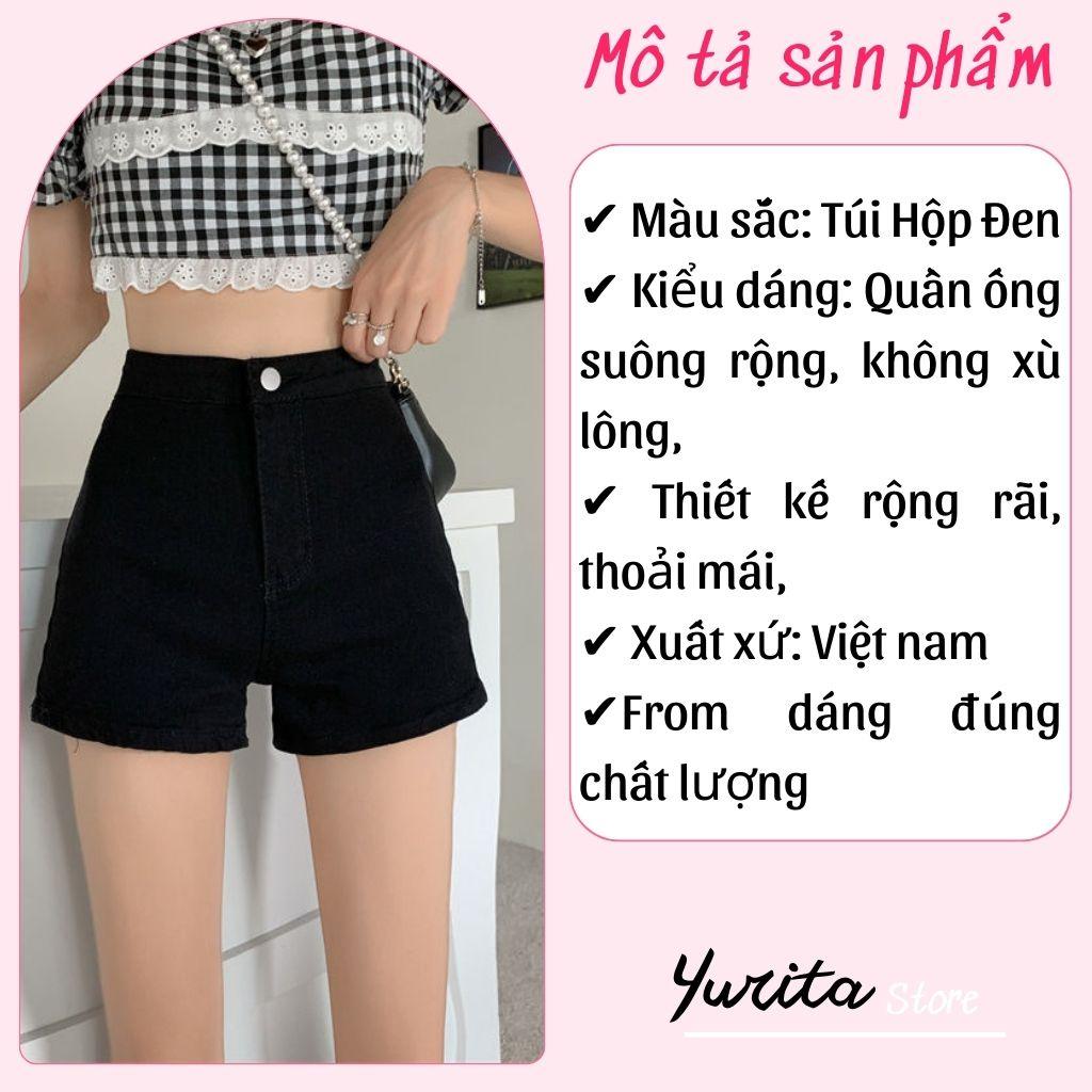 Quần short Jean Đen đùi nữ Yurita dance cạp cao lưng cao co dãn 4 chiều - Quần đùi cạp cao hách dáng cho nữ